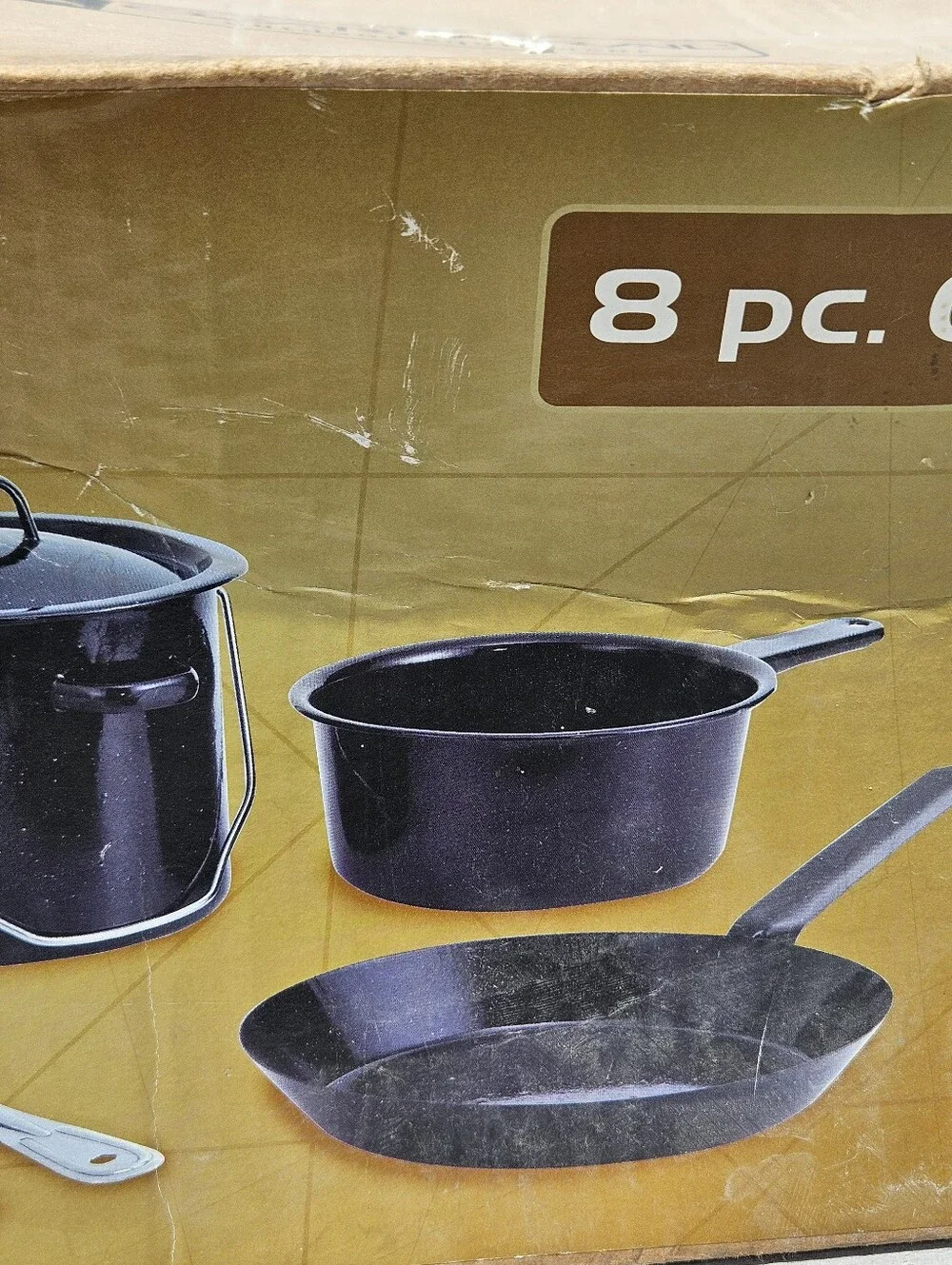 Ozark Trail 8pc Enamel Camping Cookware Set Black Outdoor Equipment Open Box